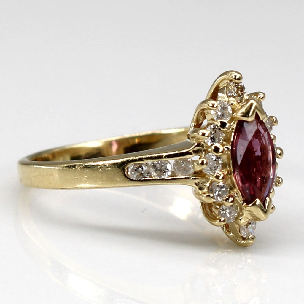 Ruby & Diamond Cocktail Ring | 0.50ct | 0.12ctw | SZ 4.25 |