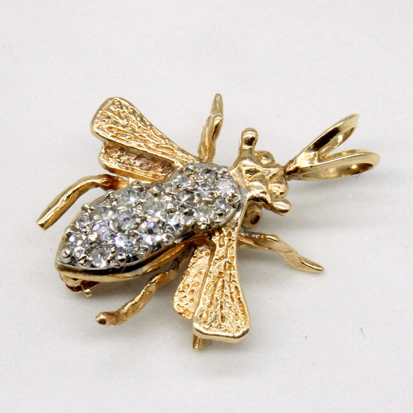 Diamond Bee Modified Brooch & Pendant | 0.40ctw |