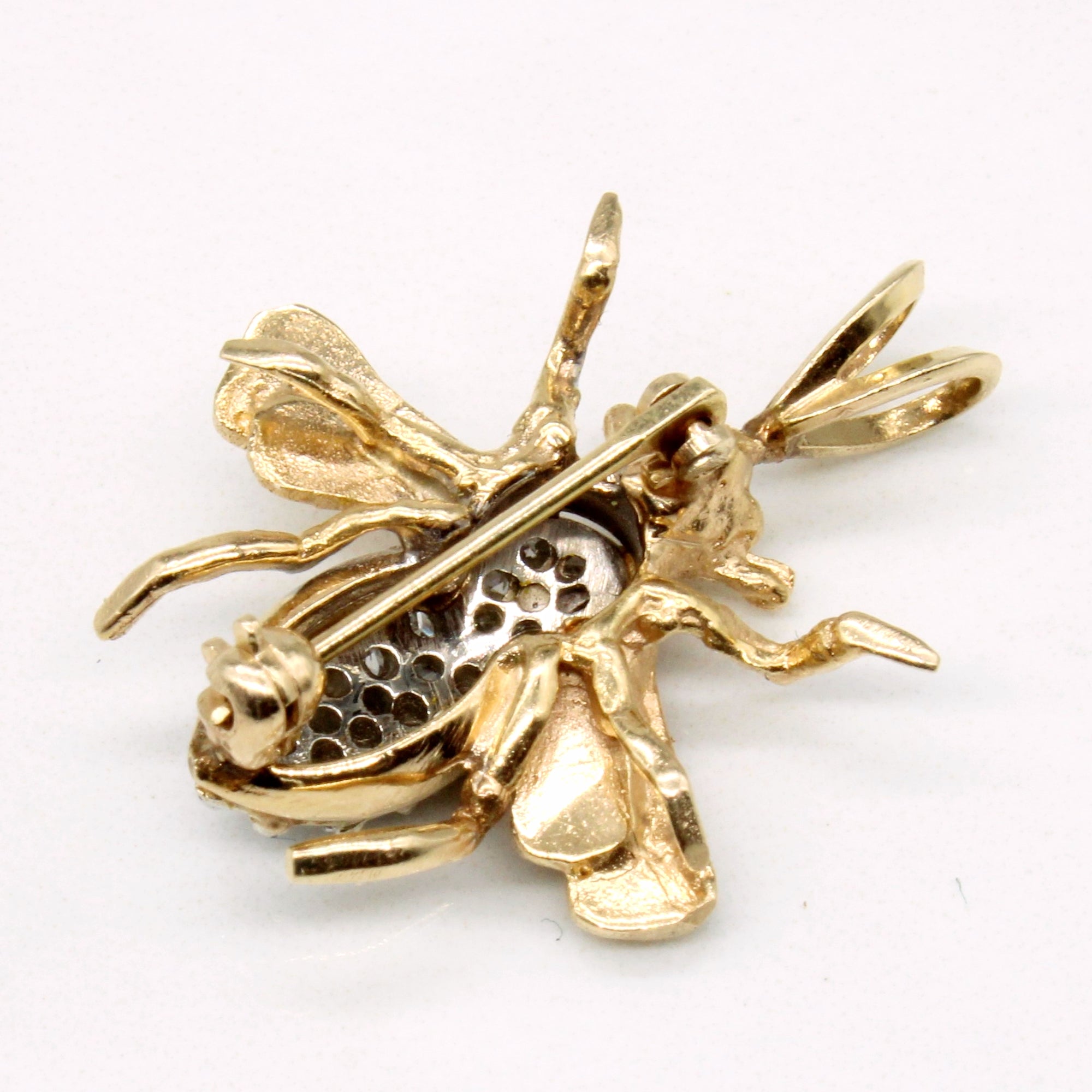 Diamond Bee Modified Brooch & Pendant | 0.40ctw |