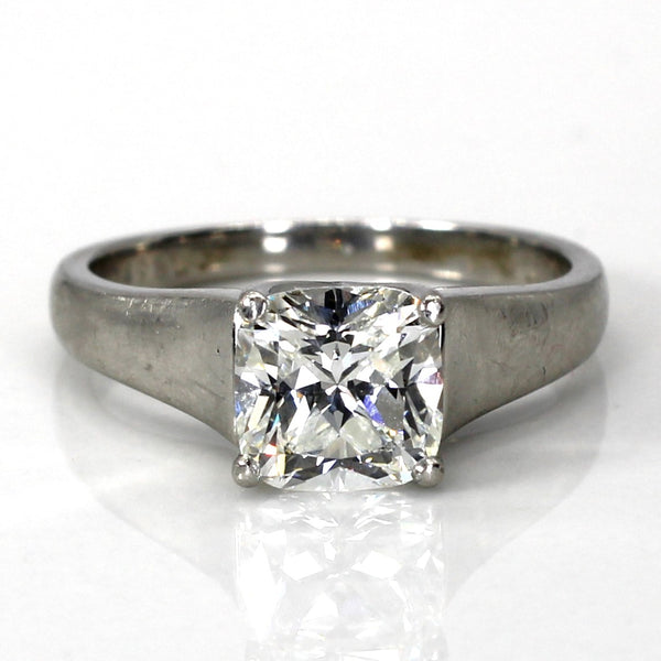 Solitaire Cushion Diamond Platinum Ring | 1.55ct | SZ 7 |