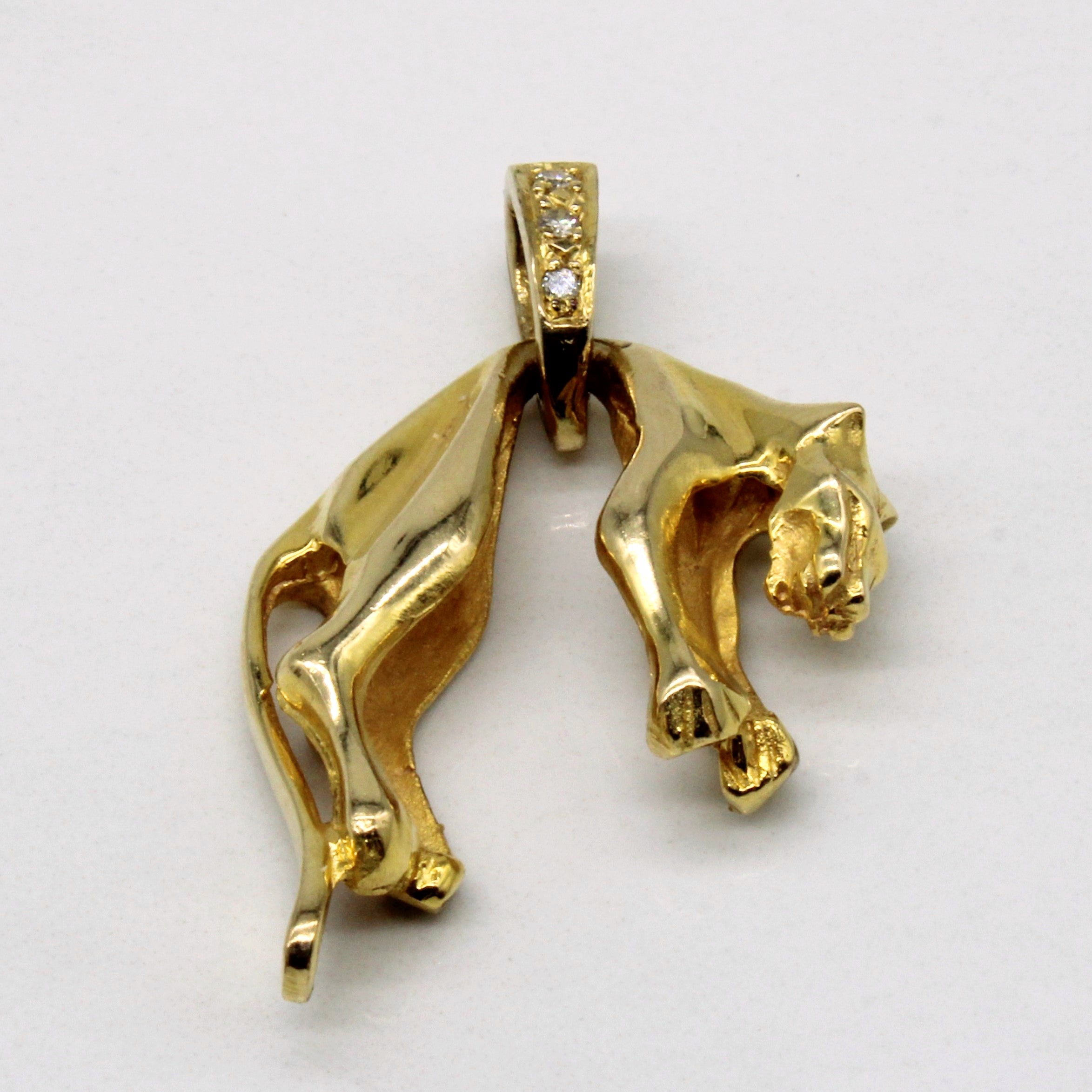 10k Yellow Gold Panther Pendant