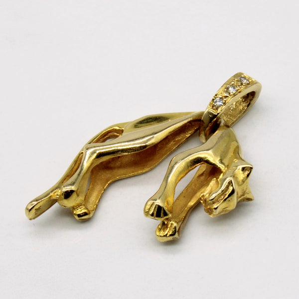 10k Yellow Gold Panther Pendant