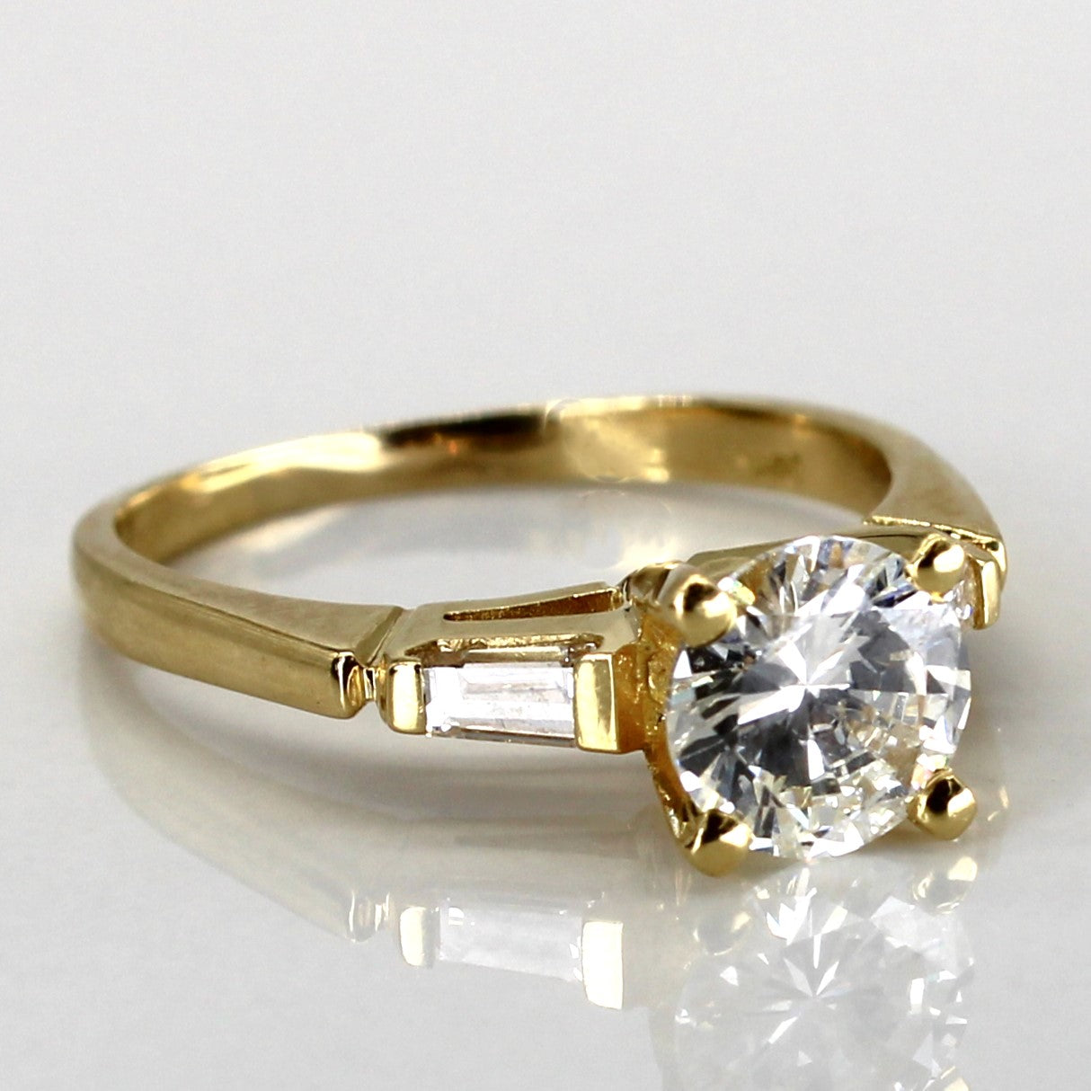 High Set Three Stone Diamond Ring | 1.28ctw I1/I2 G/H | SZ 7 |