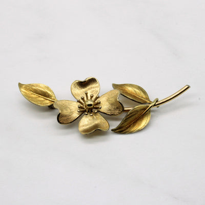 10k Yellow Gold Flower Brooch