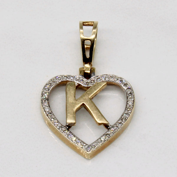 Diamond 'K' Heart Pendant | 0.11ctw |