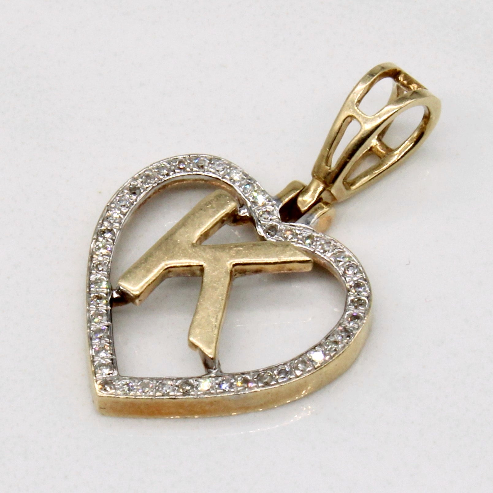 Diamond 'K' Heart Pendant | 0.11ctw |