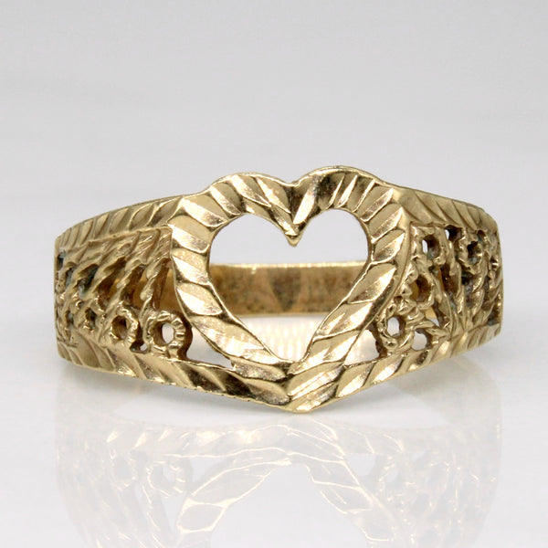 10k Yellow Gold Lattice Heart Ring | SZ 5.75 |