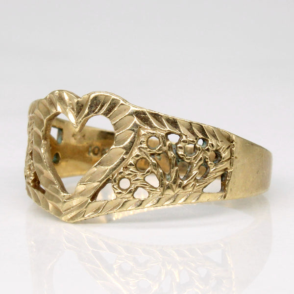 10k Yellow Gold Lattice Heart Ring | SZ 5.75 |