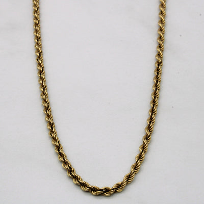 18k Yellow Gold Rope Chain | 24
