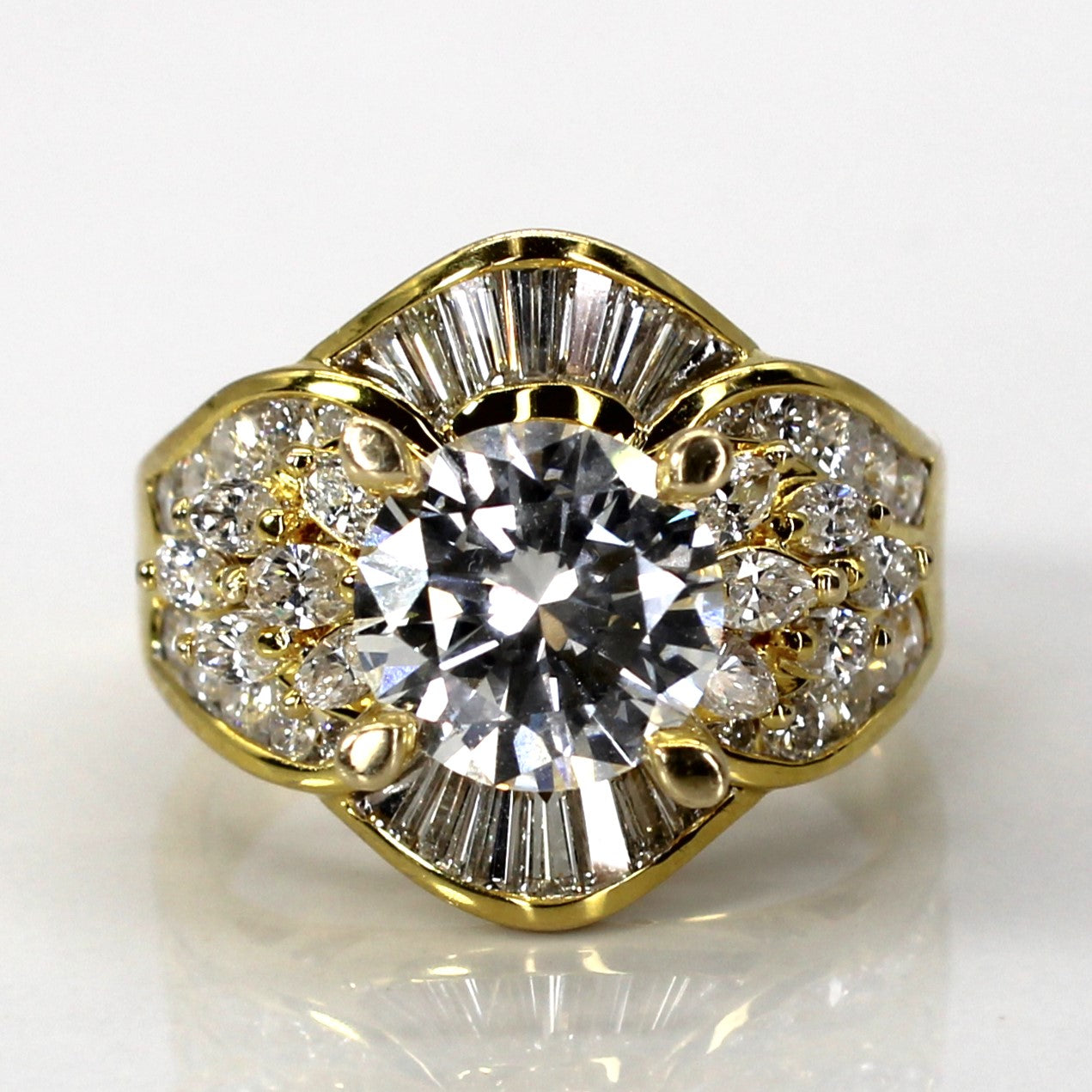 Cluster Set Multi Diamond Engagement Ring | 3.30ctw VVS2/VS1 F/G | SZ 7.25 |