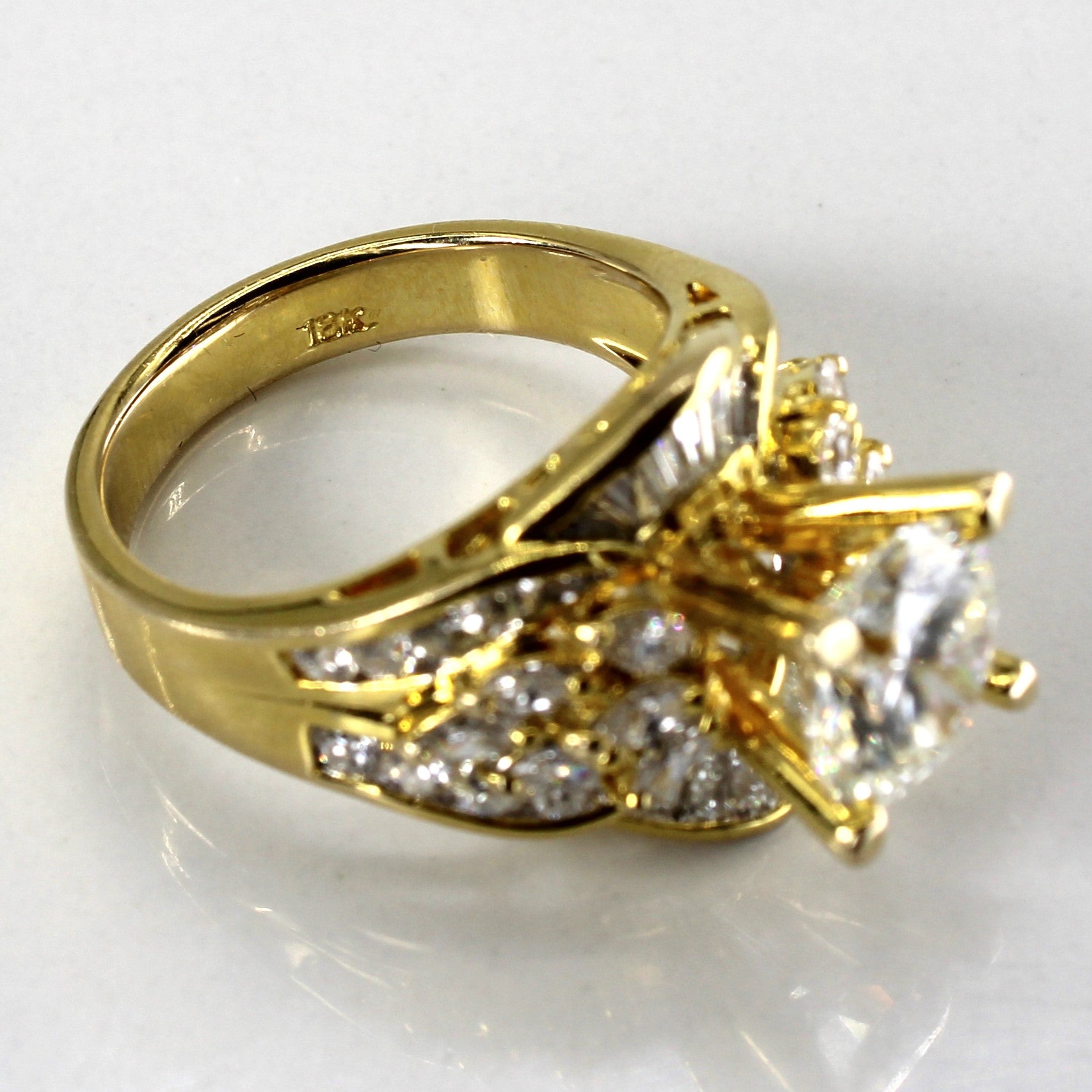 Cluster Set Multi Diamond Engagement Ring | 3.30ctw VVS2/VS1 F/G | SZ 7.25 |