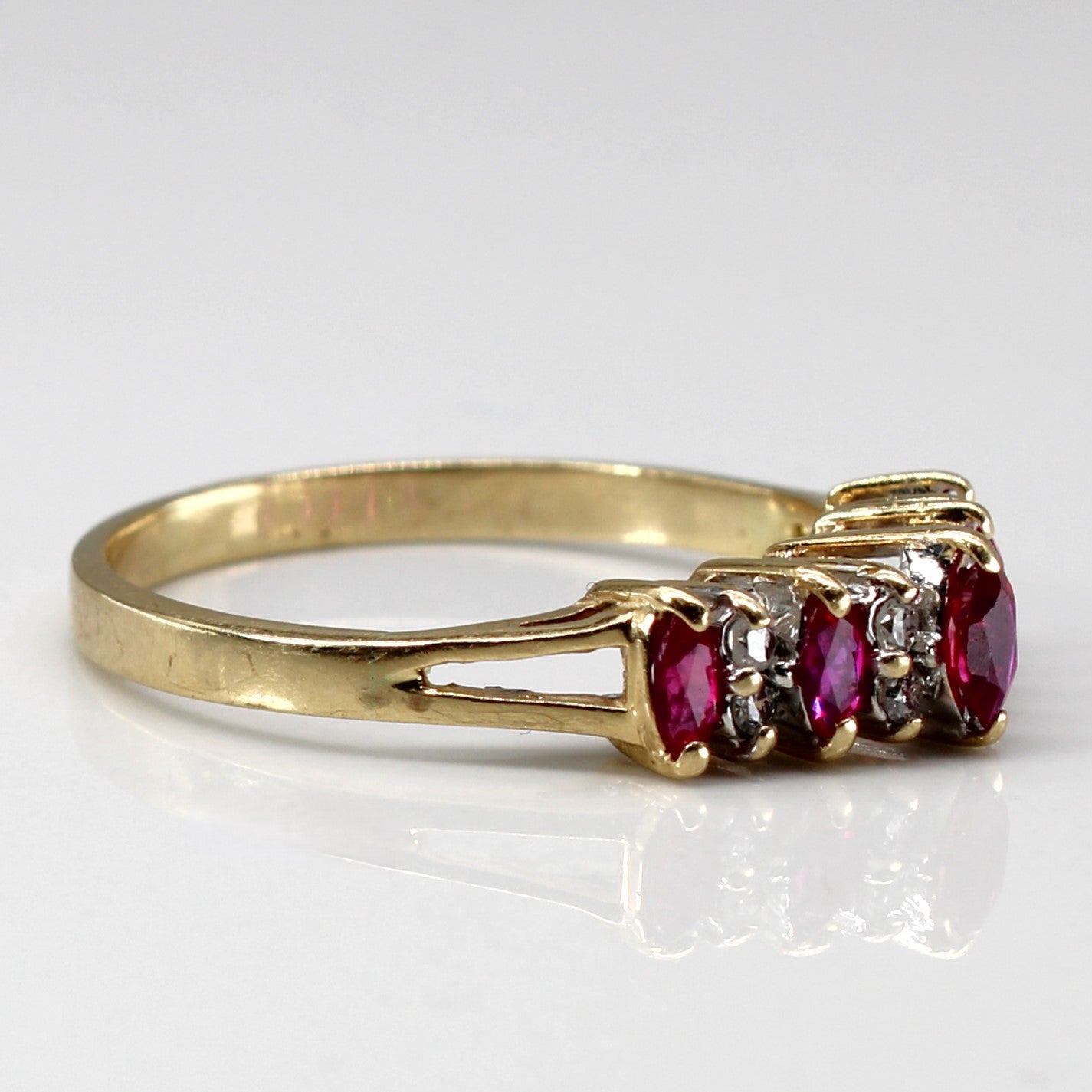 High Set Ruby & Diamond Ring | 0.68ctw | 0.08ctw | SZ 10.75 |