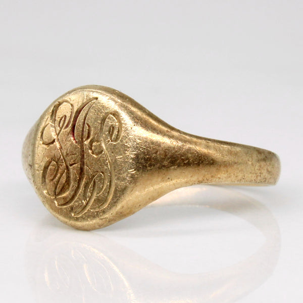 'Birks' 10k Yellow Gold Signet Ring | SZ 4.75 |