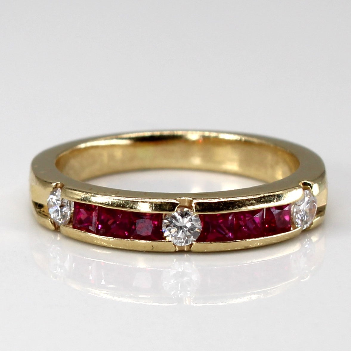 Channel Set Ruby & Diamond Band | 0.24ctw | 0.12ctw | SZ 5.75 |