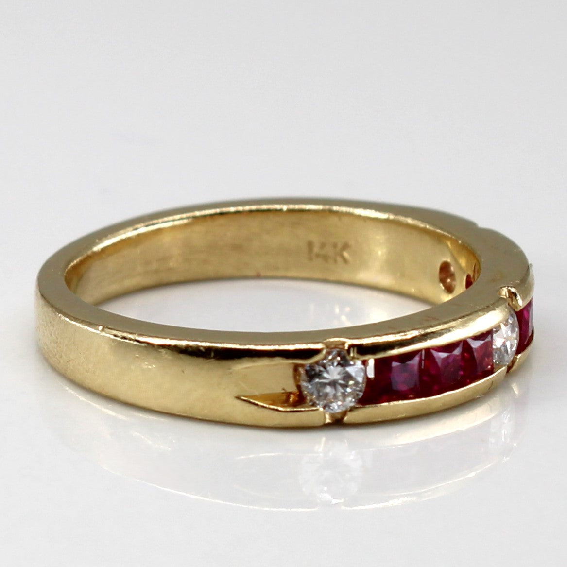 Channel Set Ruby & Diamond Band | 0.24ctw | 0.12ctw | SZ 5.75 |