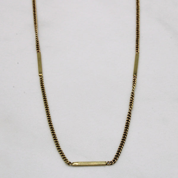 10k Yellow Gold Bar Link Necklace | 24
