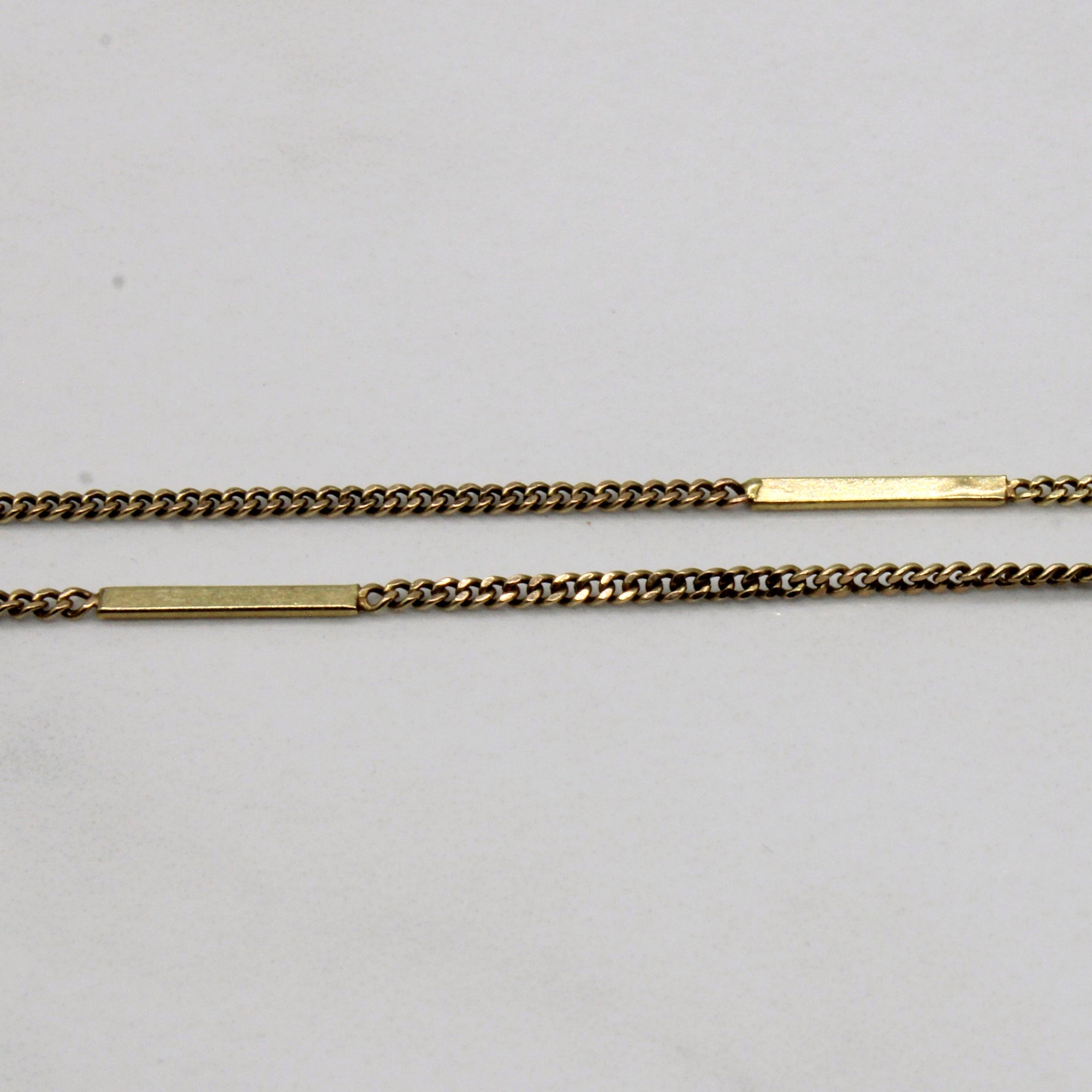 10k Yellow Gold Bar Link Necklace | 24