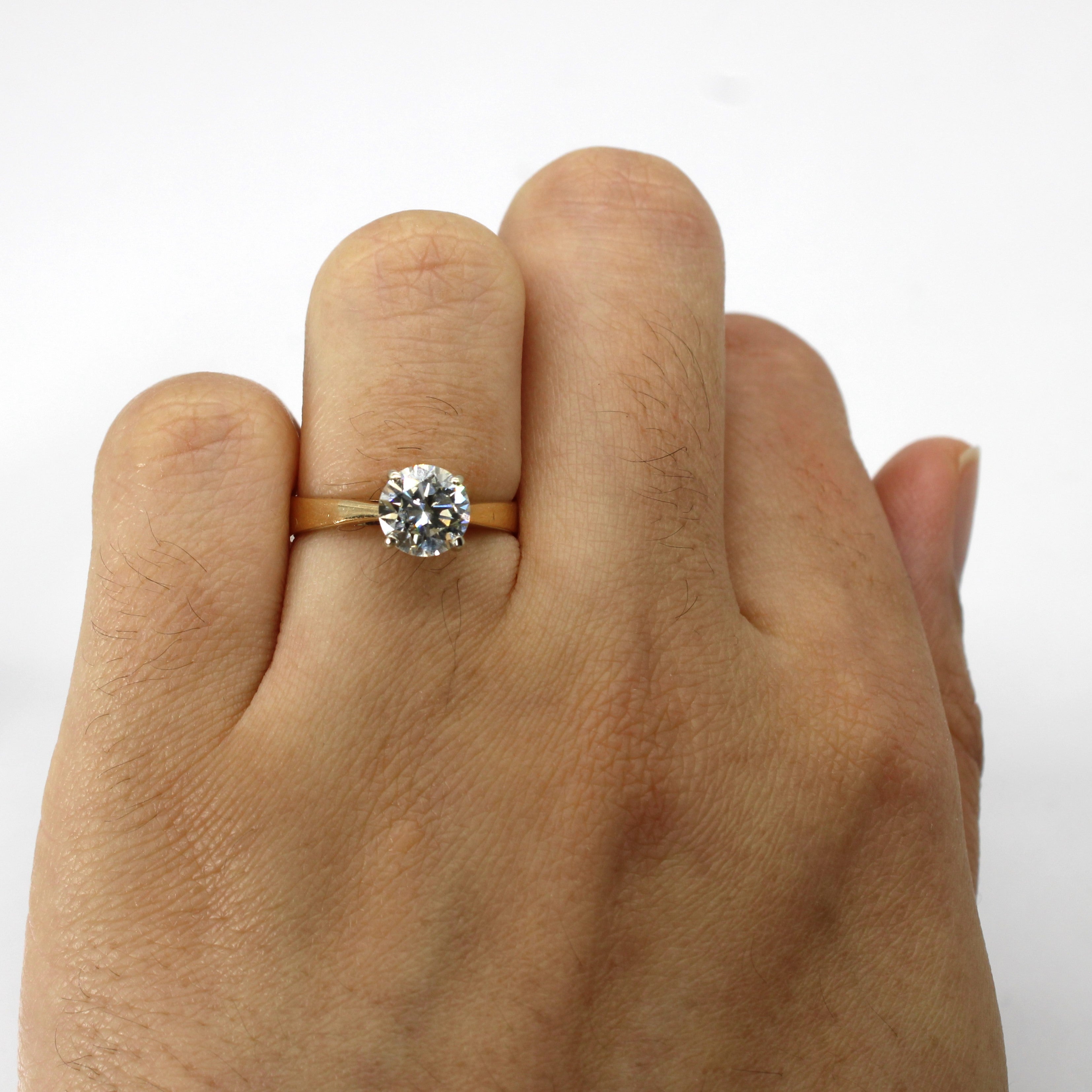 Bague de fiançailles solitaire en diamant | 1,13 ct VS2 L/M | Taille 5,25 | 