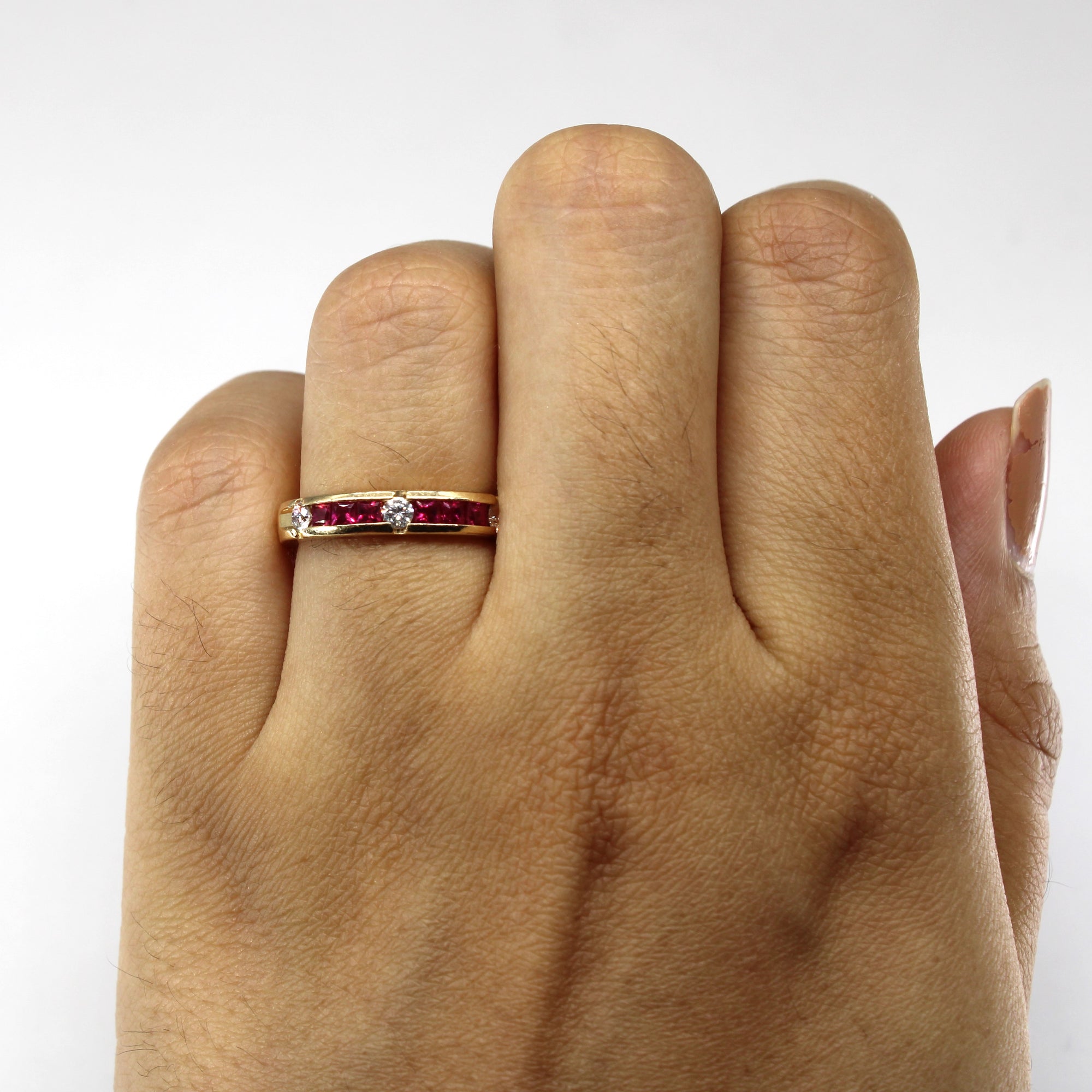 Channel Set Ruby & Diamond Band | 0.24ctw | 0.12ctw | SZ 5.75 |