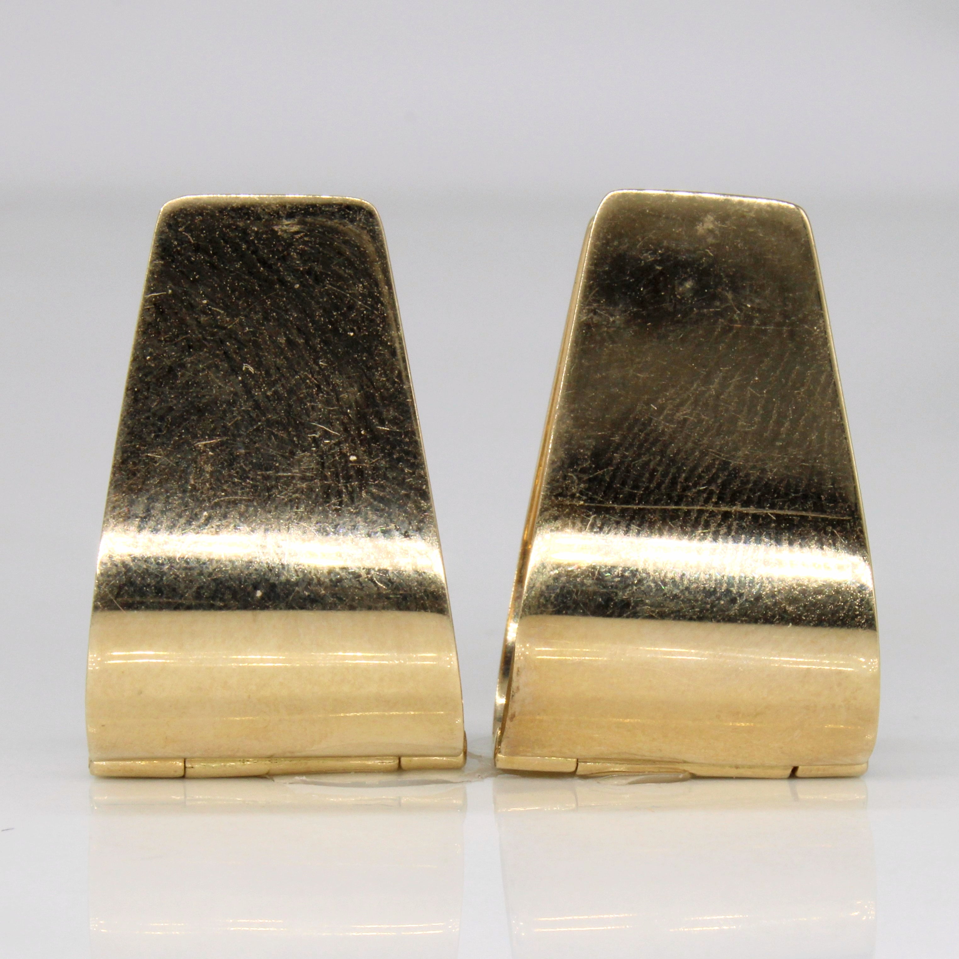 14k Yellow Gold Soft Triangle Hoop Earrings