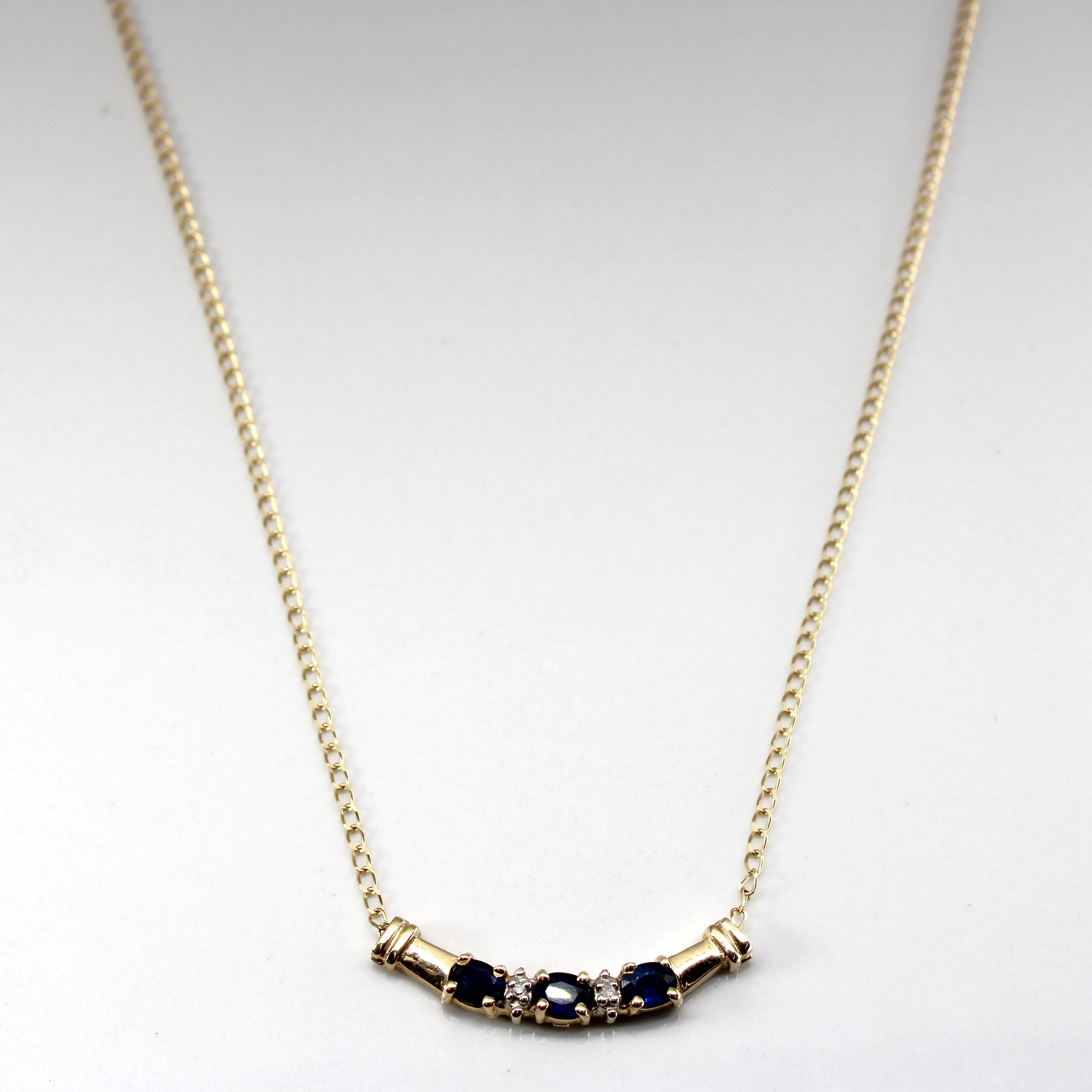 Collier saphir et diamants | 0,60 ct | 0,01 ct | 45,7 cm 