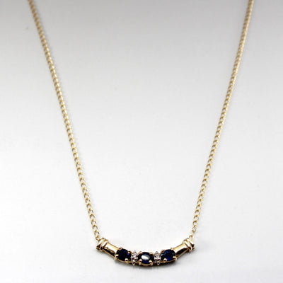 Sapphire & Diamond Necklace | 0.60ctw | 0.01ctw | 18