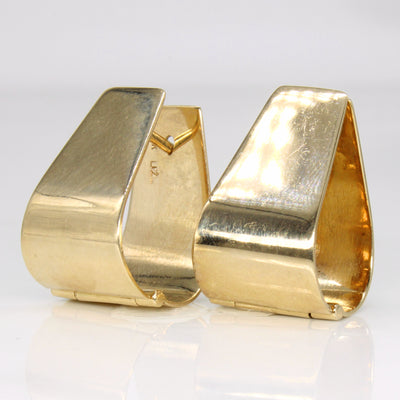 14k Yellow Gold Soft Triangle Hoop Earrings