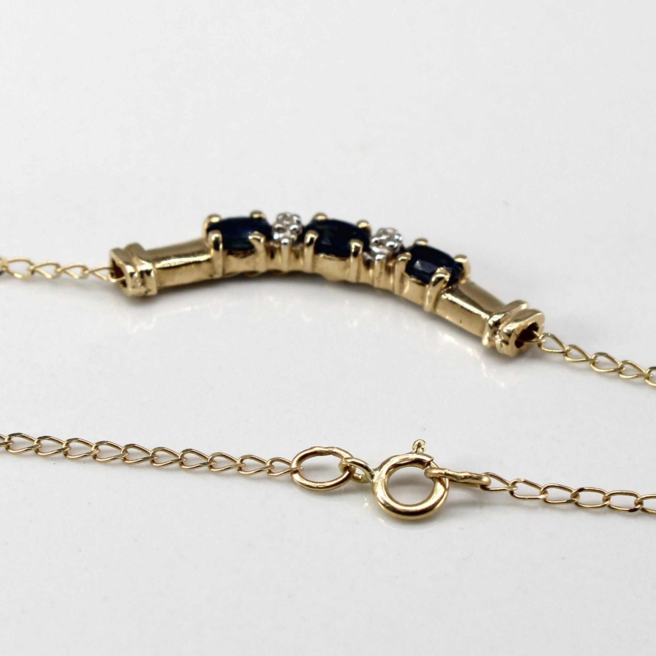 Sapphire & Diamond Necklace | 0.60ctw | 0.01ctw | 18"|