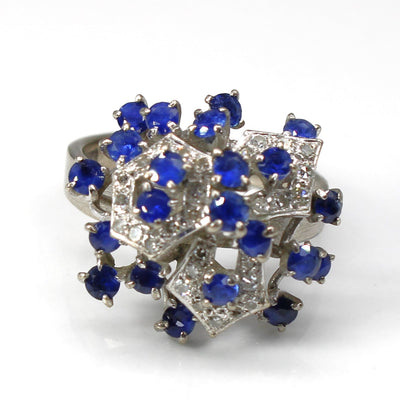 High Set Sapphire & Diamond Ring | 1.98ctw | 0.14ctw | SZ 6.5 |