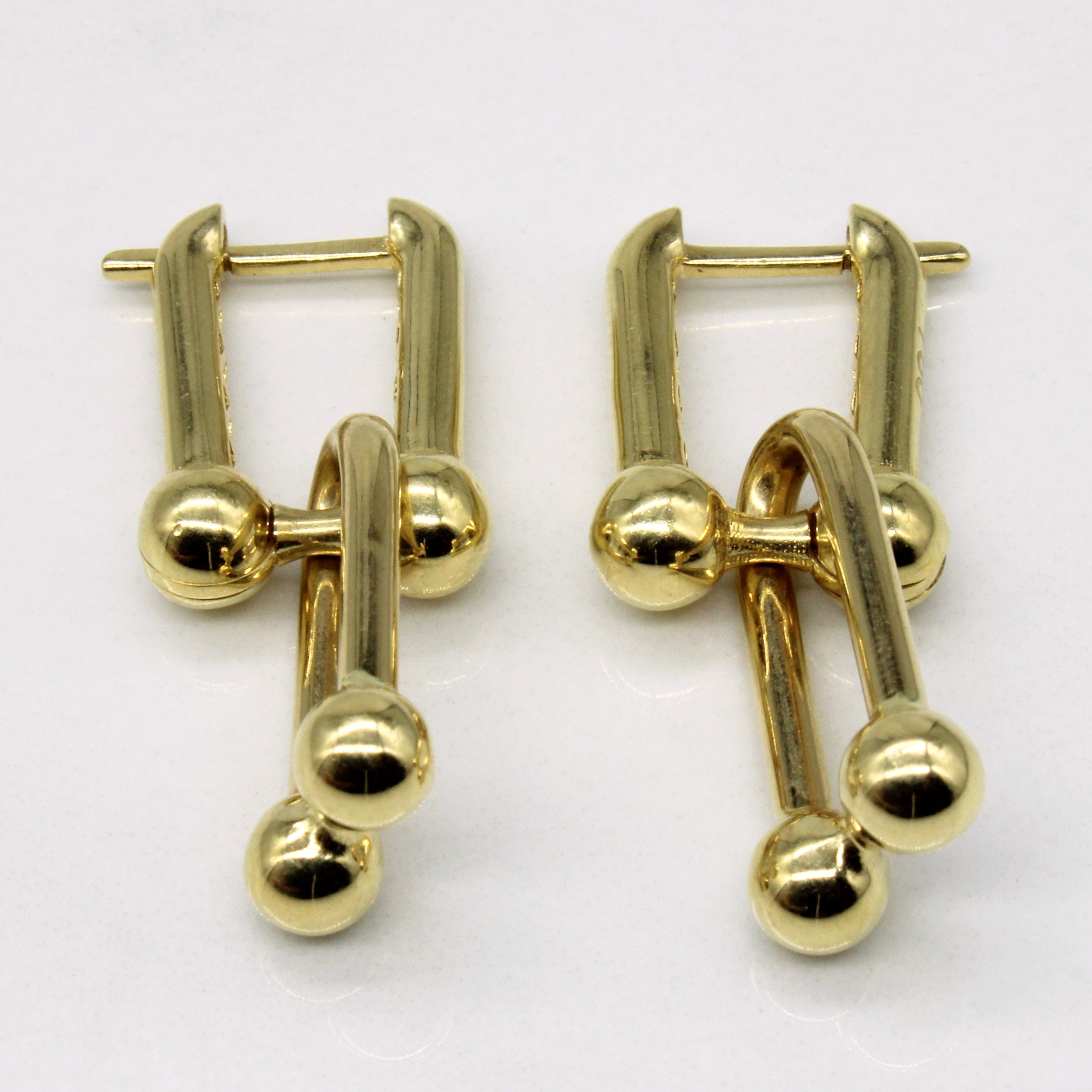 18k Yellow Gold Chain Link Earrings