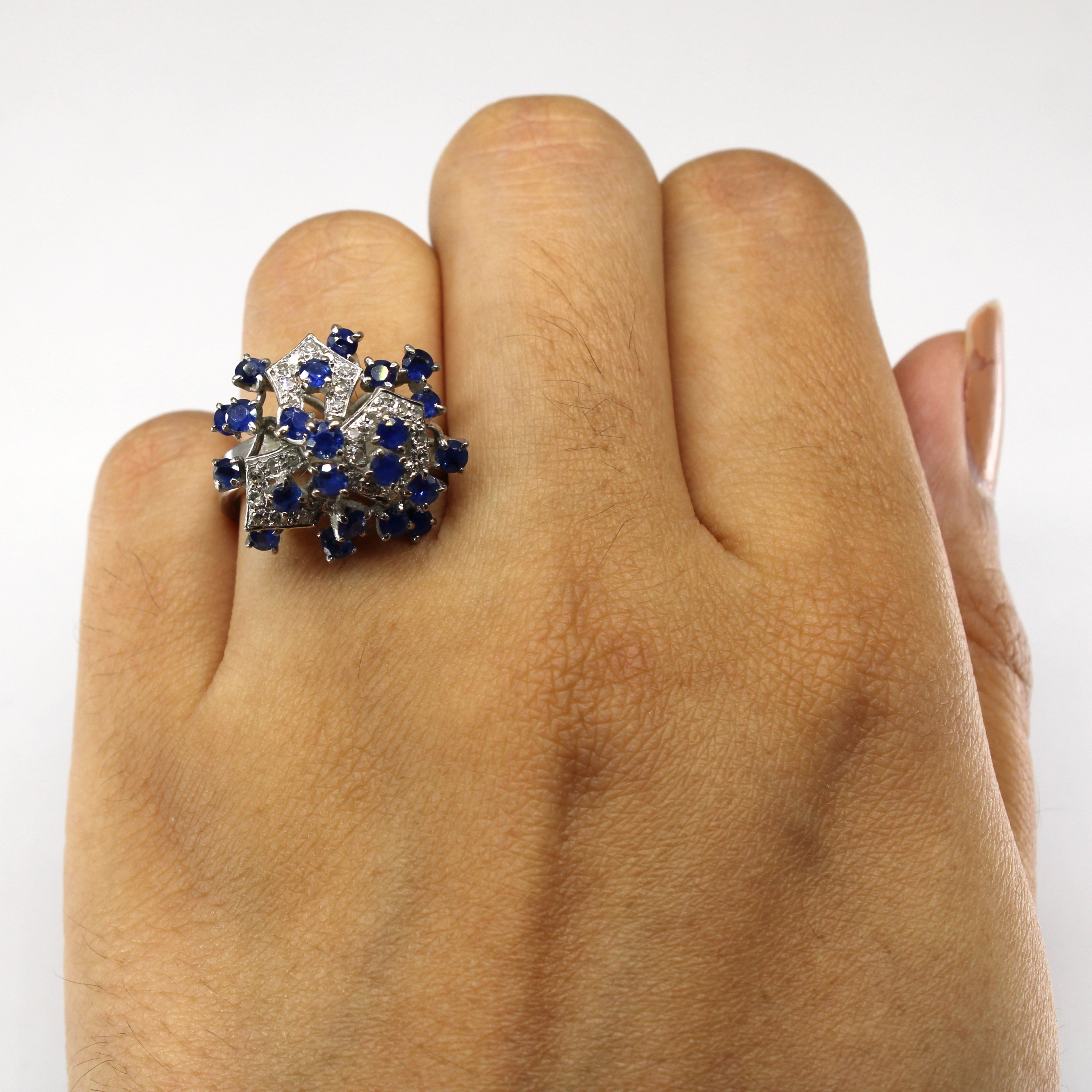 High Set Sapphire & Diamond Ring | 1.98ctw | 0.14ctw | SZ 6.5 |