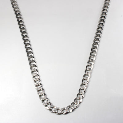 White Gold Curb Link Chain | 22