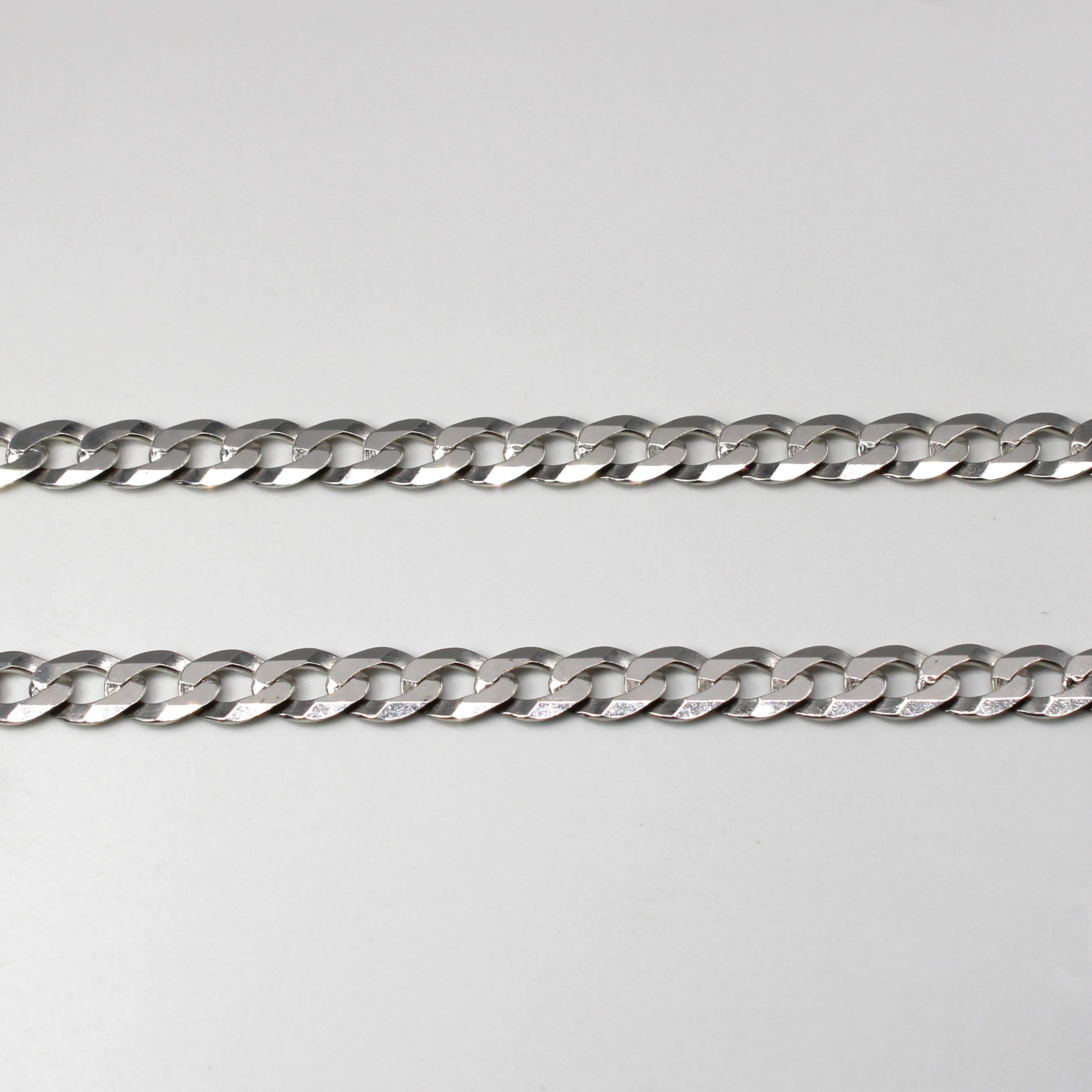 White Gold Curb Link Chain | 22"|