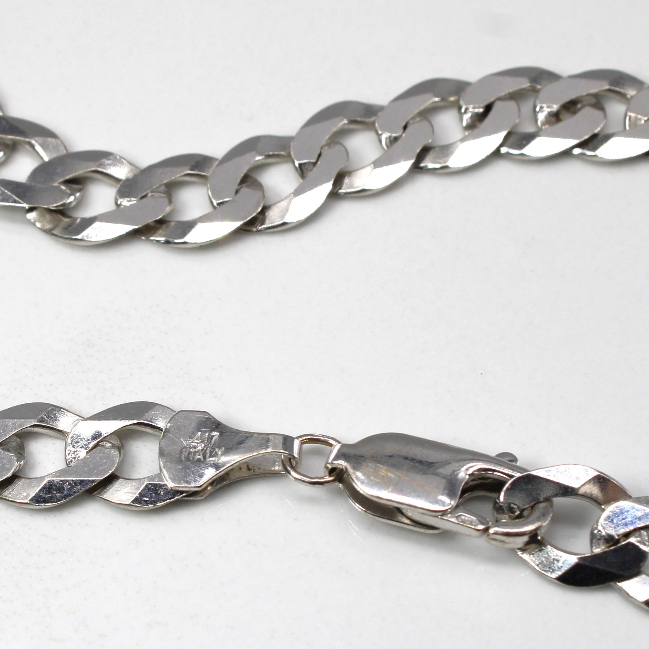 White Gold Curb Link Chain | 22"|