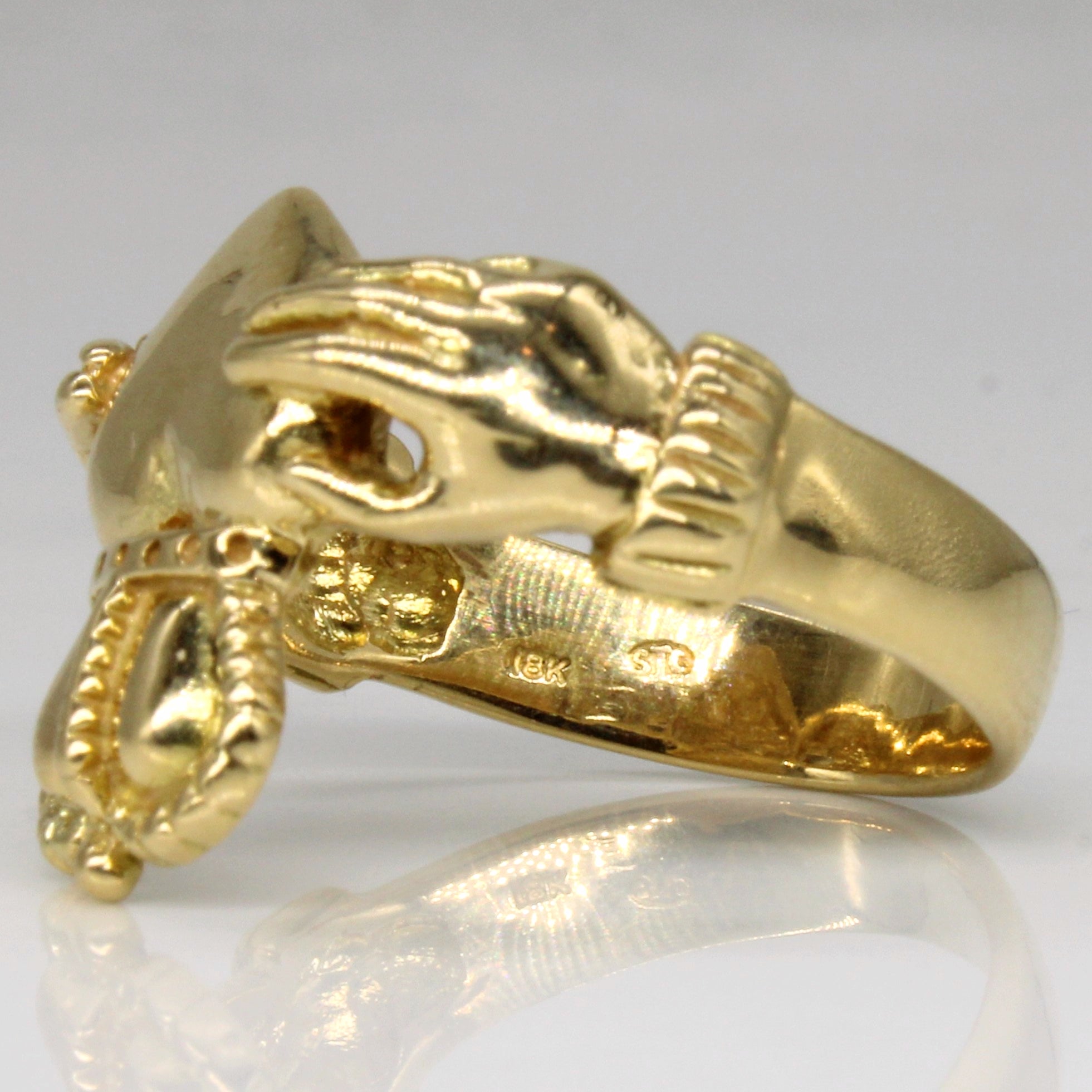 18k Yellow Gold Claddagh Ring | SZ 11 |