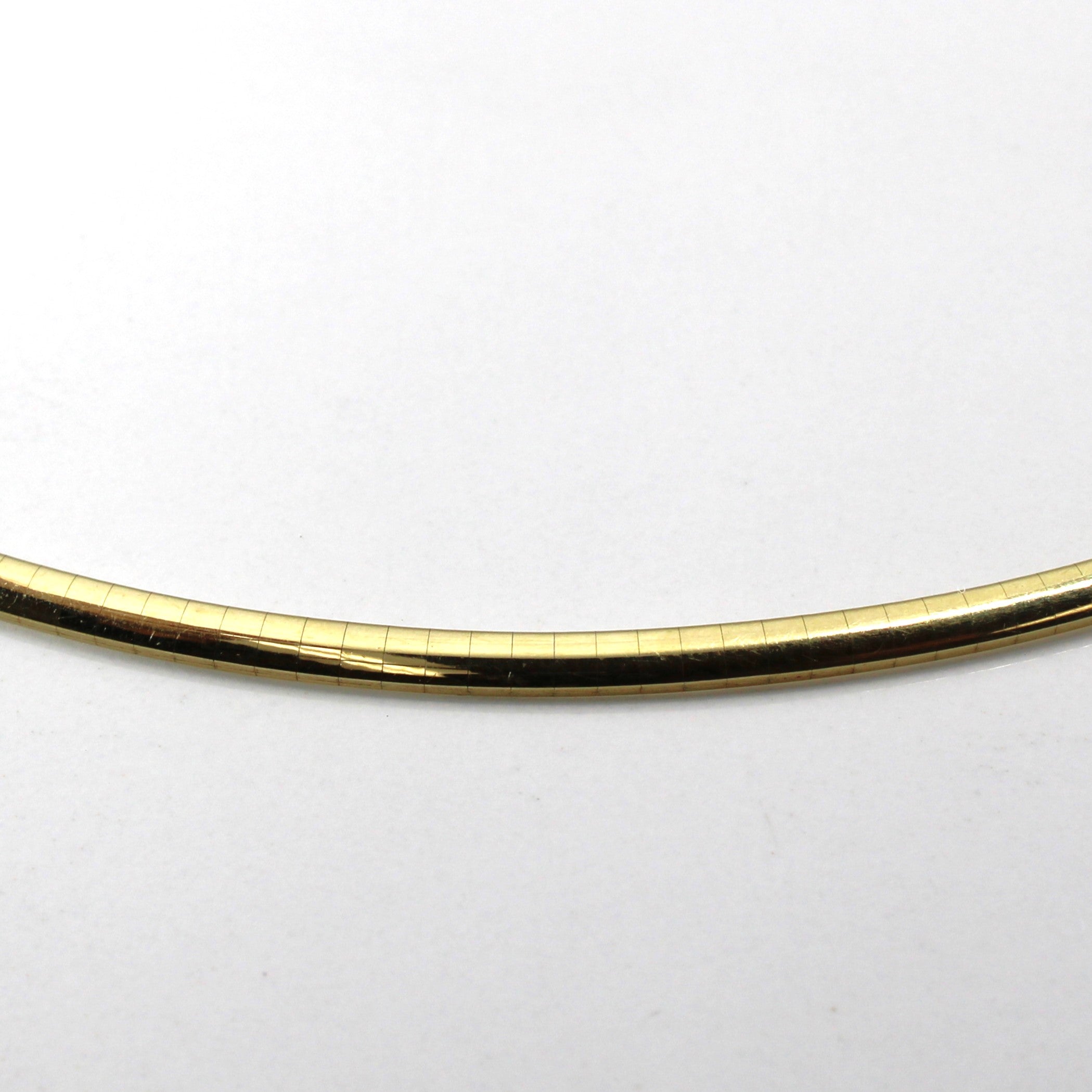 Yellow Gold Omega Necklace | 19"|