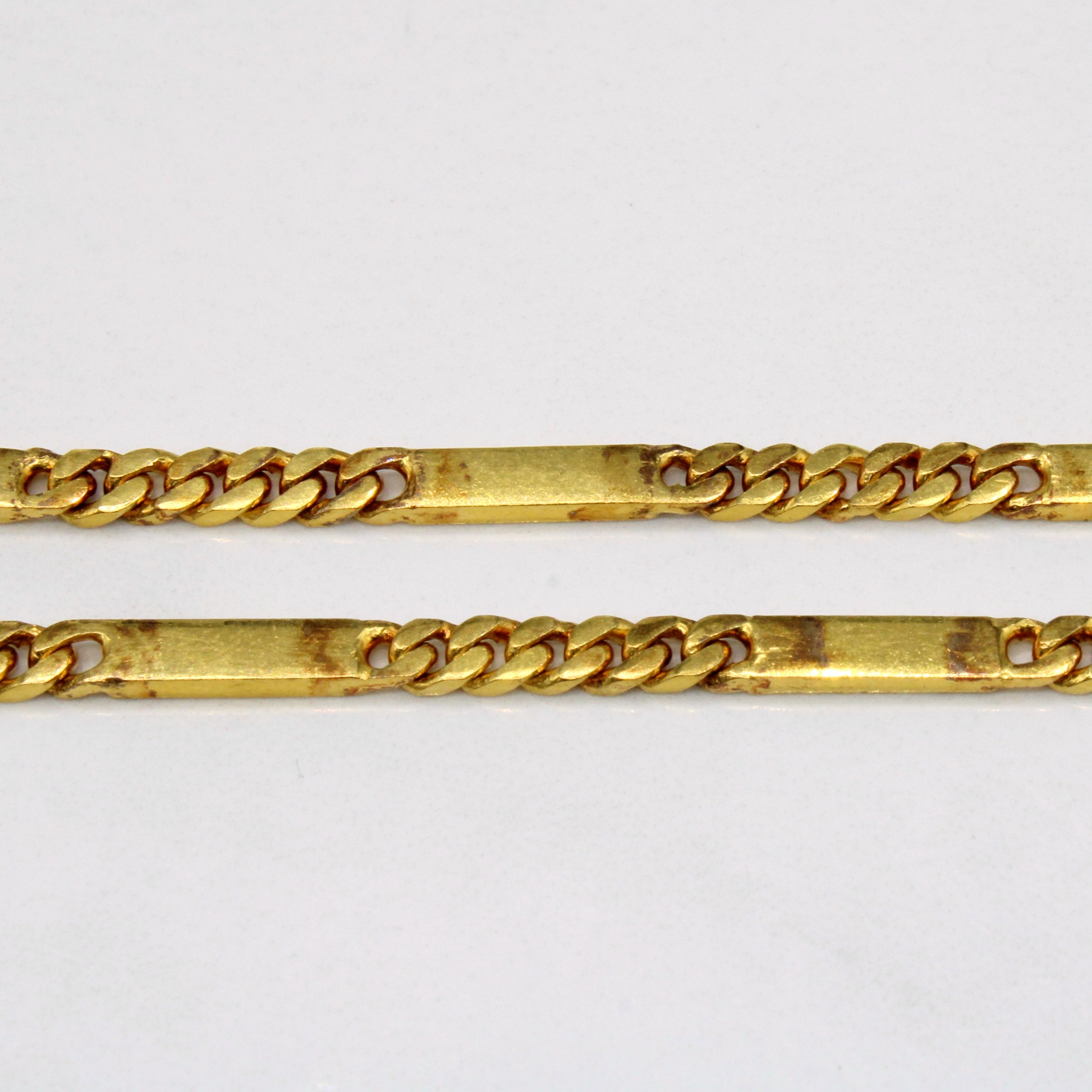 22k Yellow Gold Bar Link Choker | 16" |