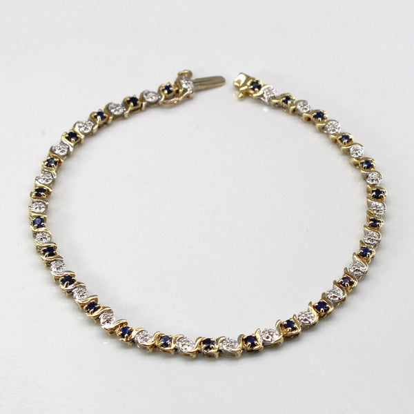 Sapphire & Diamond Chain Bracelet | 0.83ctw | 0.025ctw | 7.5