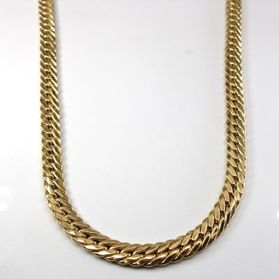 Vintage Italian Yellow Gold Herringbone Chain | 17