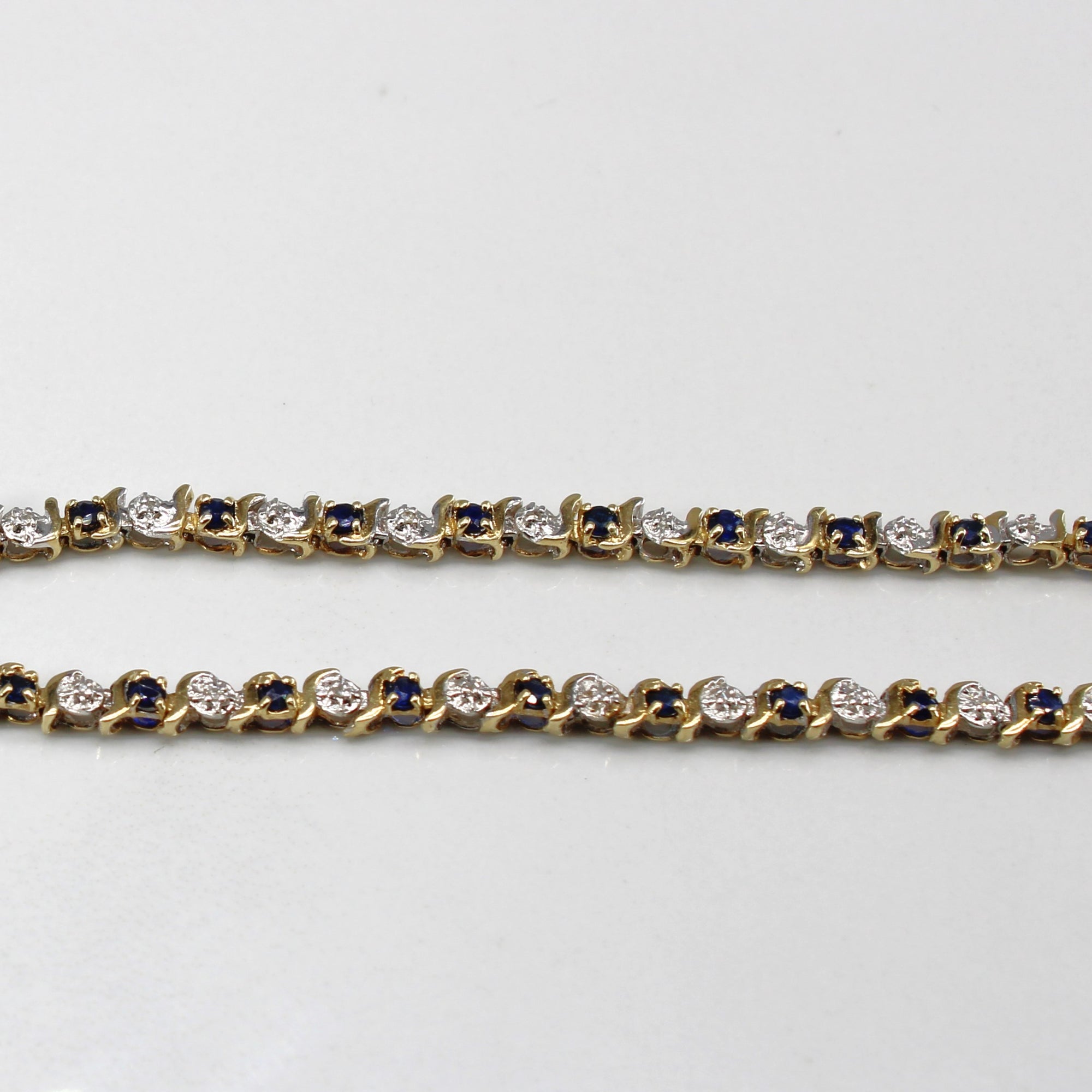 Sapphire & Diamond Chain Bracelet | 0.83ctw | 0.025ctw | 7.5