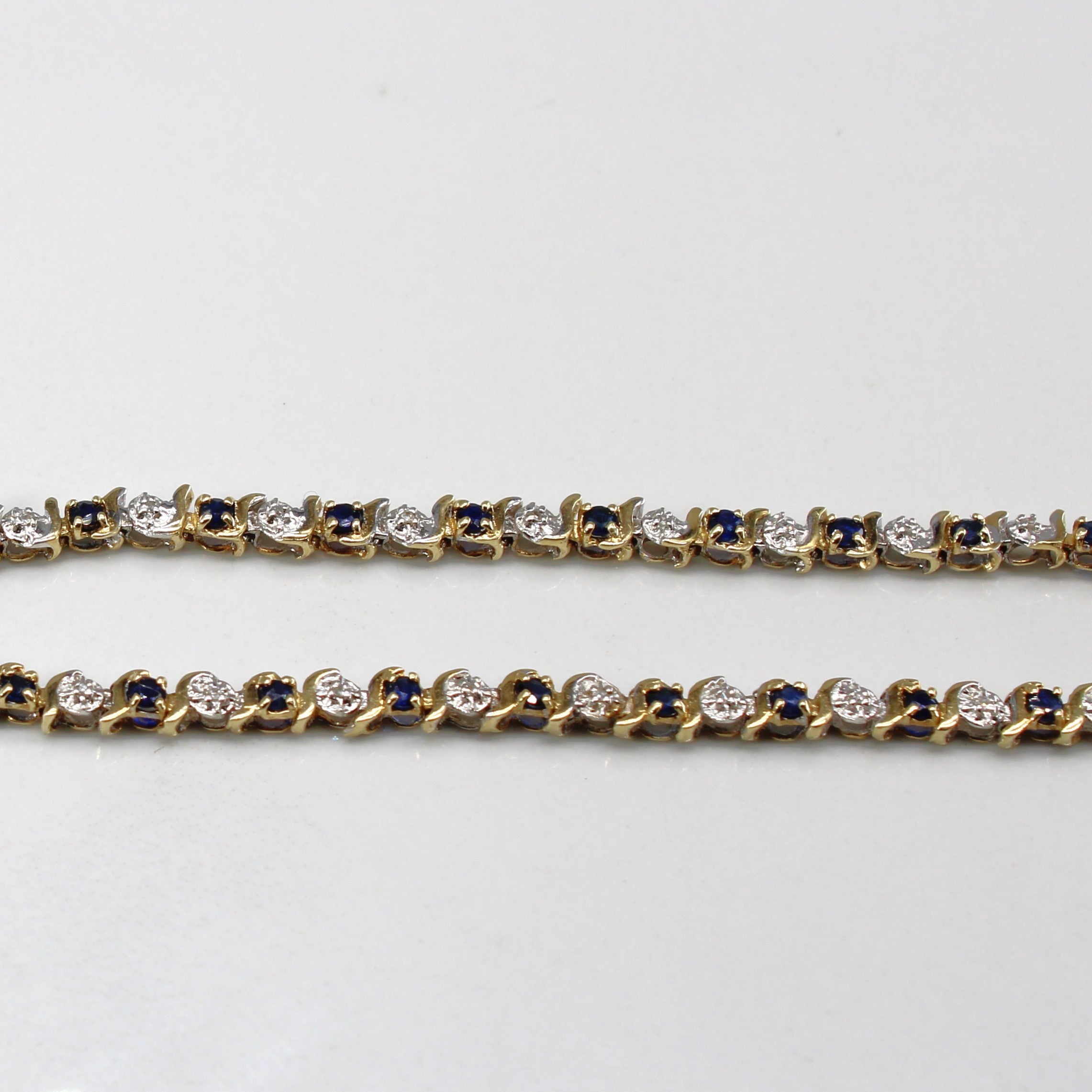 Sapphire & Diamond Chain Bracelet | 0.83ctw | 0.025ctw | 7.5"|