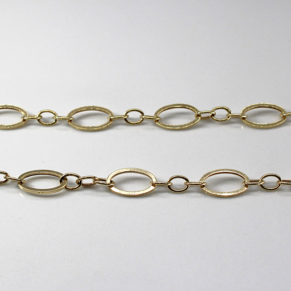 Elongated Rolo Link Long Gold Necklace | 36