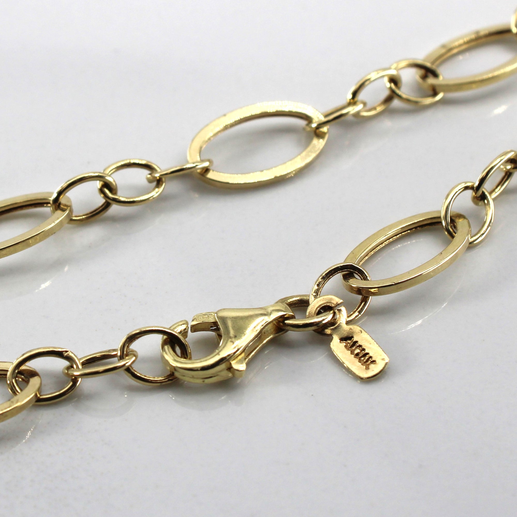 Elongated Rolo Link Long Gold Necklace | 36
