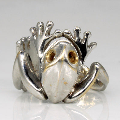 18k White Gold Frog Ring | SZ 7 |