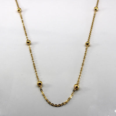 Rolo Chain with Beads Gold Necklace | 46