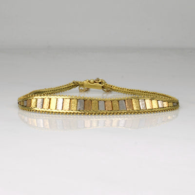 18k Tri Tone Gold Bracelet | 7.5