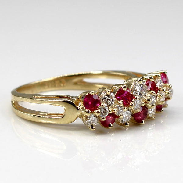 Cluster Set Diamond & Ruby Ring | 0.45ctw | 0.32ctw | SZ 7 |