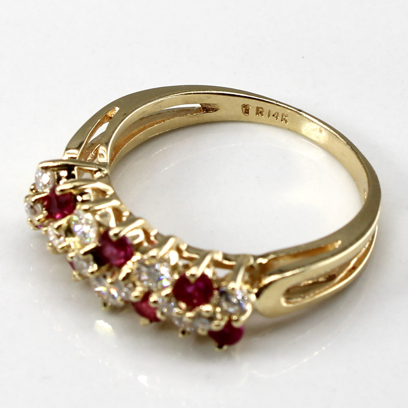 Cluster Set Diamond & Ruby Ring | 0.45ctw | 0.32ctw | SZ 7 |