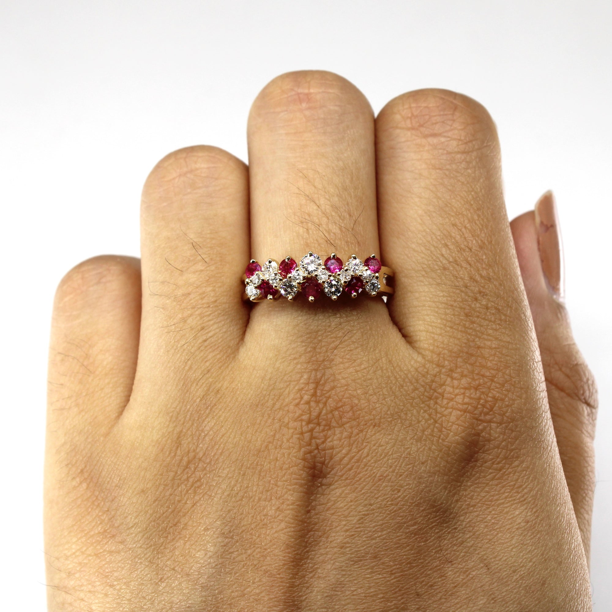 Cluster Set Diamond & Ruby Ring | 0.45ctw | 0.32ctw | SZ 7 |