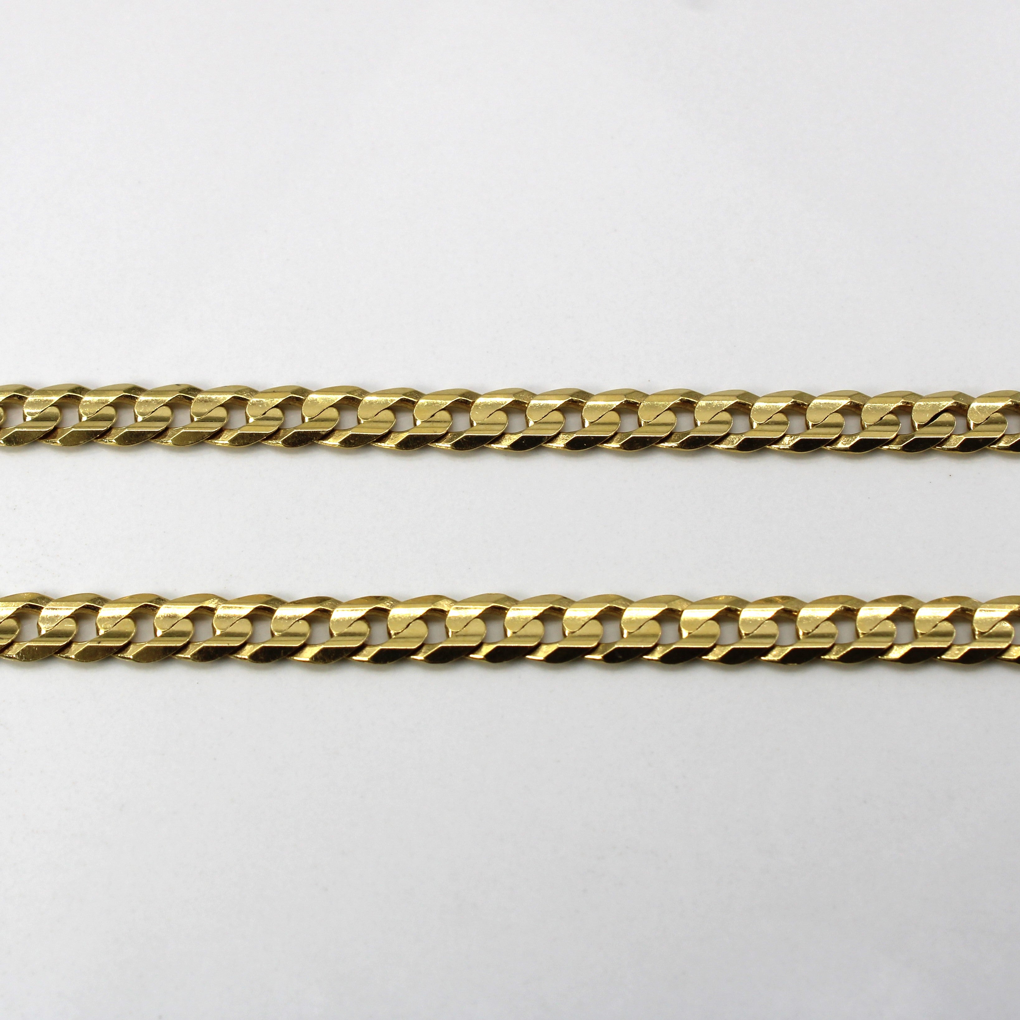 10k Yellow Gold Curb Link Chain | 22"|
